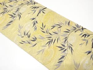 アンティーク　流水に草葉模様織り出し袋帯（材料）